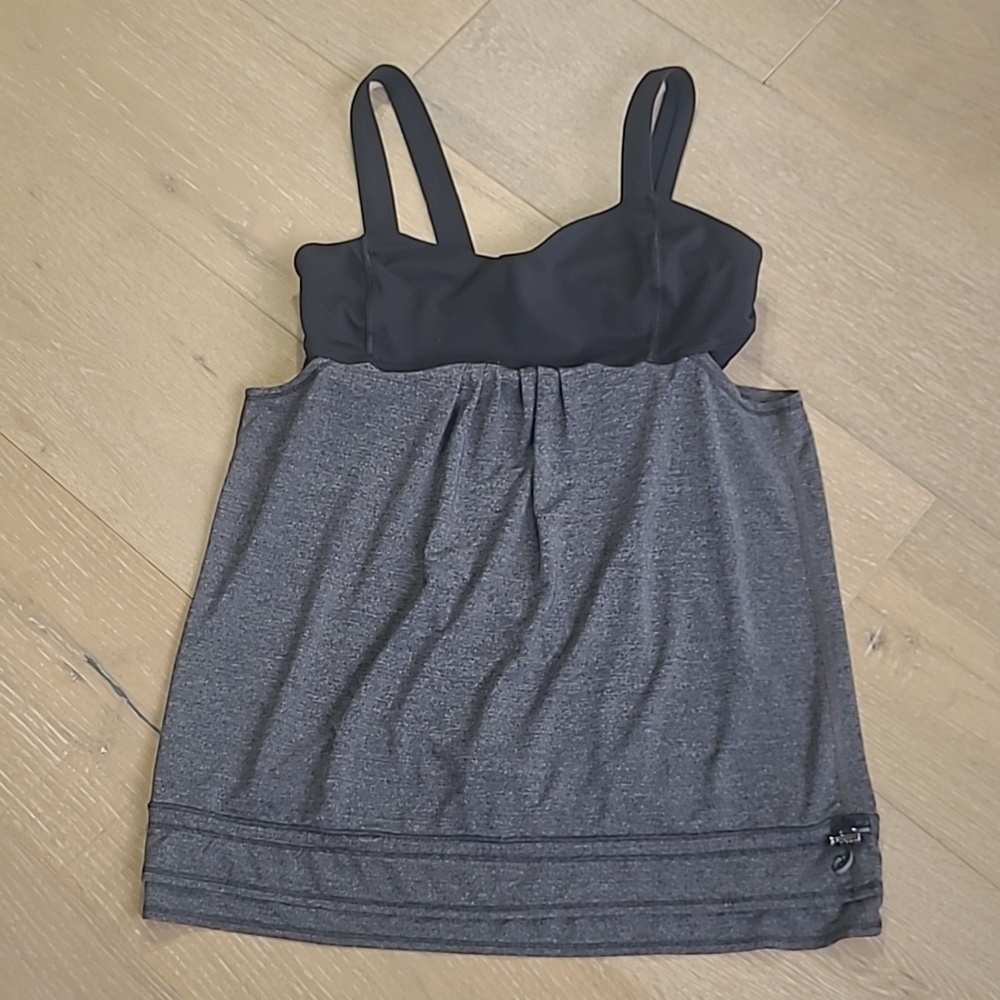 Lululemon Power Technique Tank Women's sz 8 Black/Grey Active Sport Bra w/Tank
